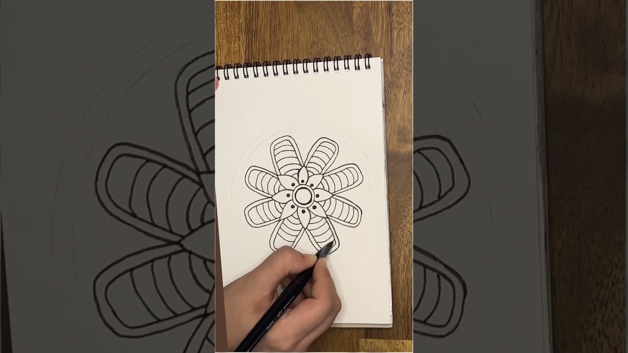 Easy Mandala drawing tutorial #shorts #arttherapy #drawing #mandala #tutorial