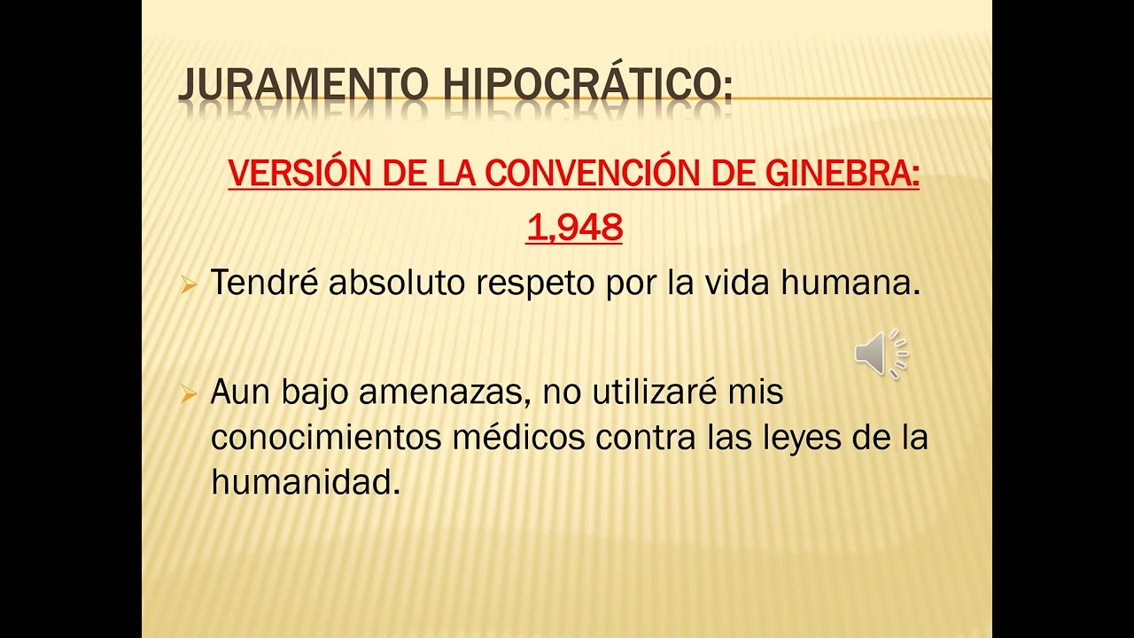 Código Deontológico y Juramento Hipocrático: