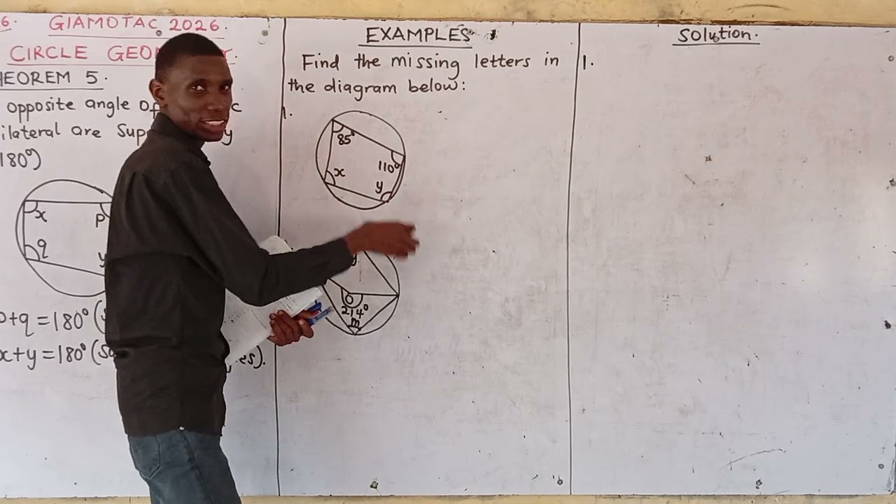 Circle geometry Theorem 5 (pt 2) solved in the easiest way for all senior secondary school students 