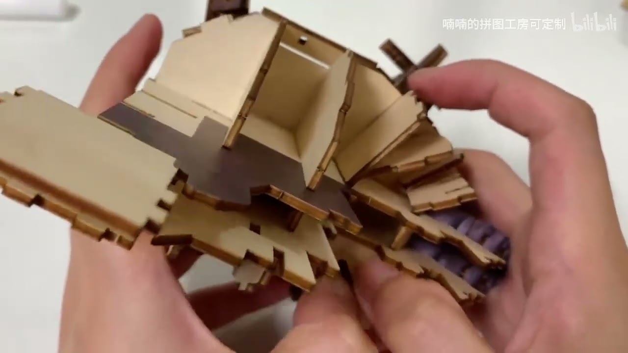 Howl&rsquo;s Moving Castle DIY Wood 3D Puzzle &mdash; Assembly Tutorial