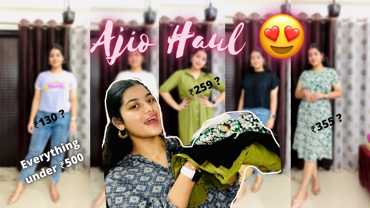 Ajio Haul under ₹500 || Cute & Trendy Tops,Tshirt,Dresses #ajio