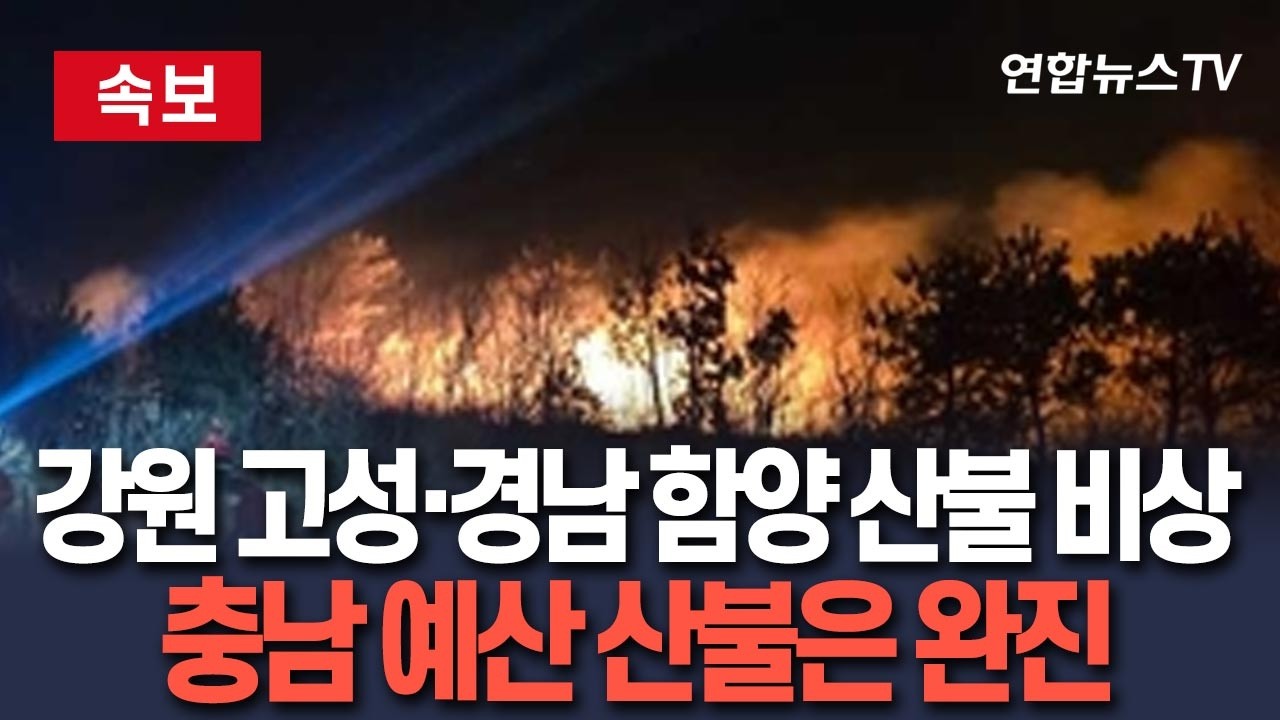 [🔴속보] 강원 고성·경남 함양 산불 비상…강풍 타고 대확산 우려｜충남 예산 산불은 완진 / 연합뉴스TV(YonhapnewsTV)