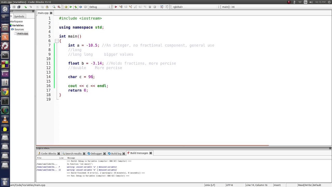 Basic C++ Data Types & Variables