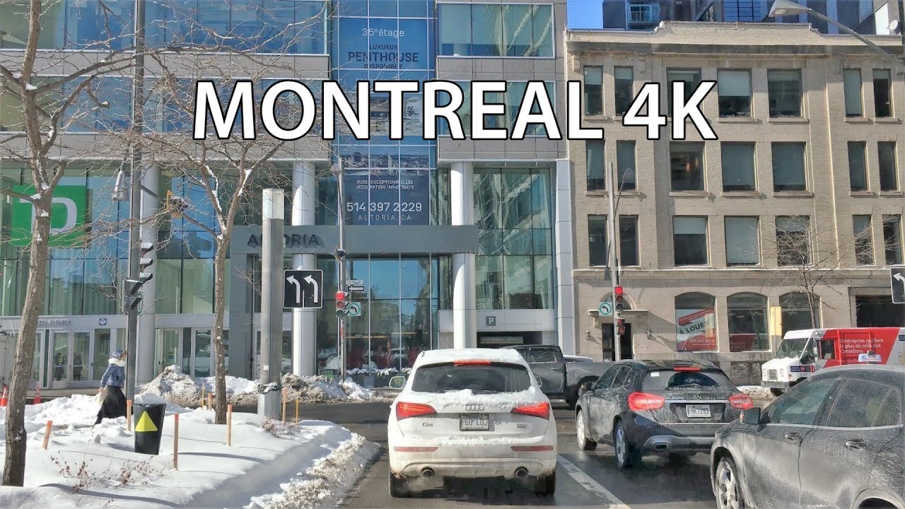 Driving Downtown - Montreal 4K - Canada