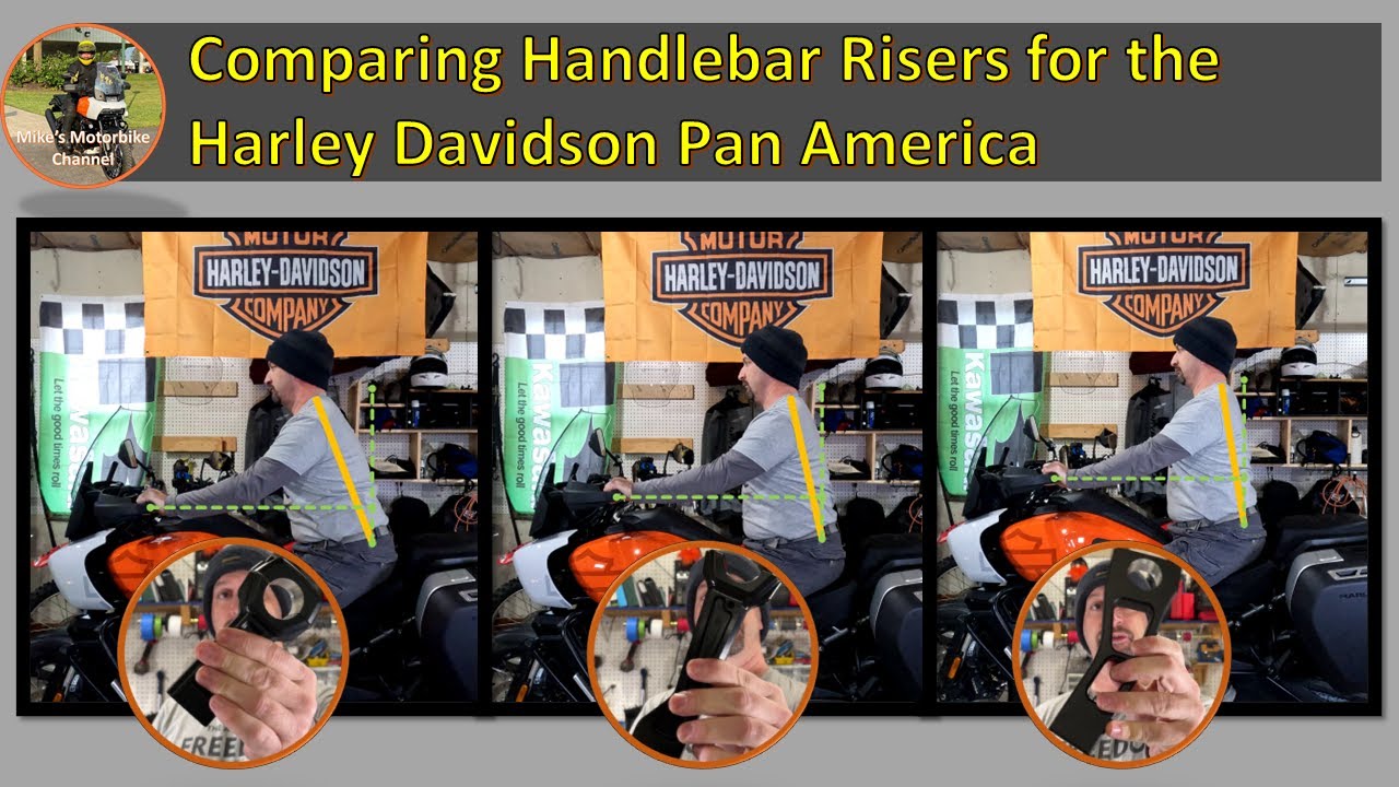 Comparing handlebar risers on the HD Pan America (again!)