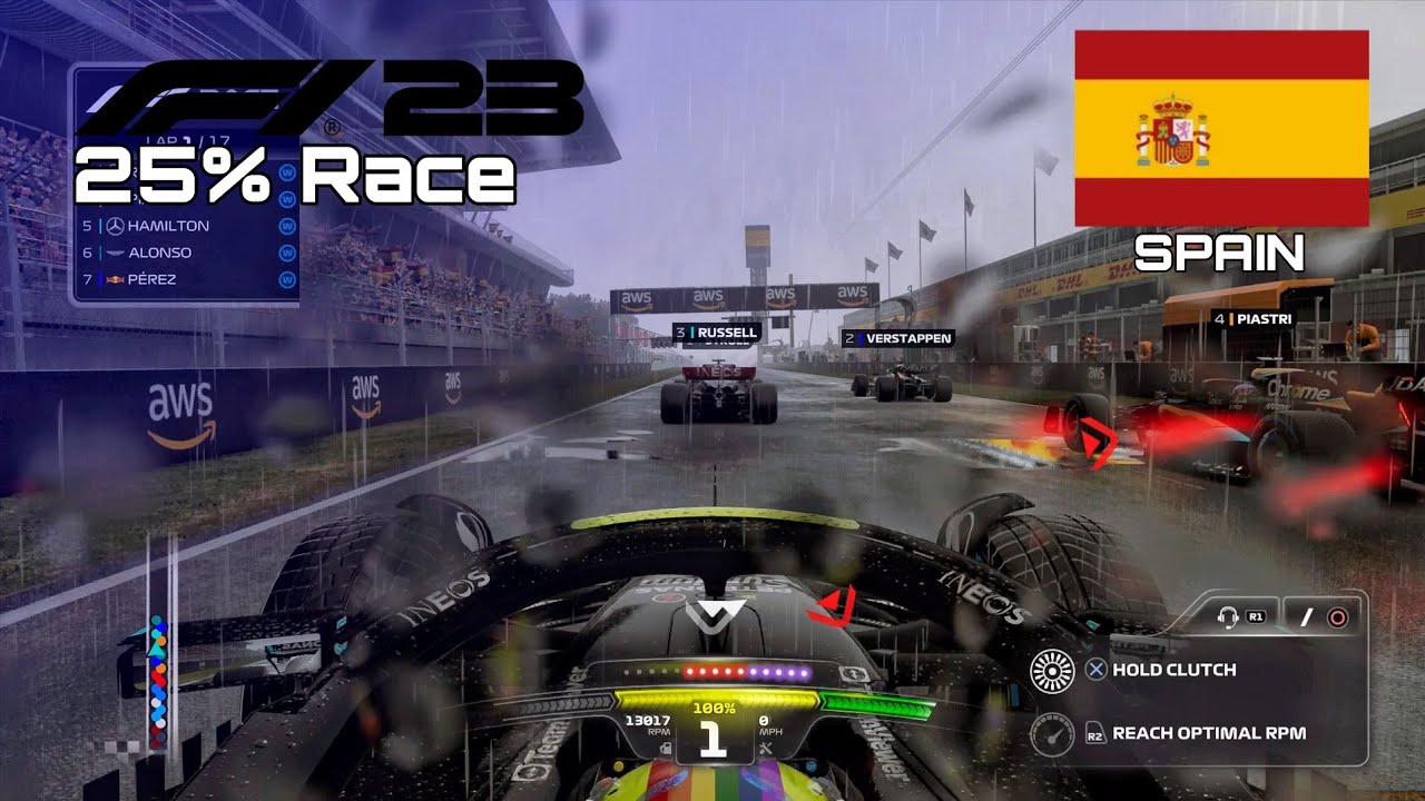 F1 2023 GAME | 25% Race Spanish - Lewis Hamilton | PS4 Gameplay