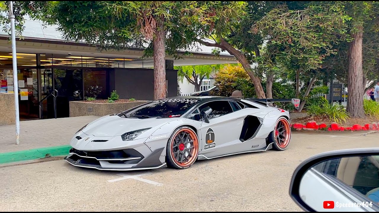 Liberty Walk Widebody Aventador with SVJ Bodykit! Start Up & Driving Sound