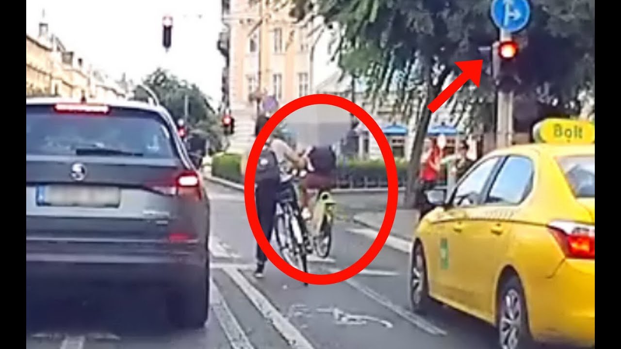 Szabálytalan kerékpárosok megállítása Budapesten - rendőrségi dashcam felvételek