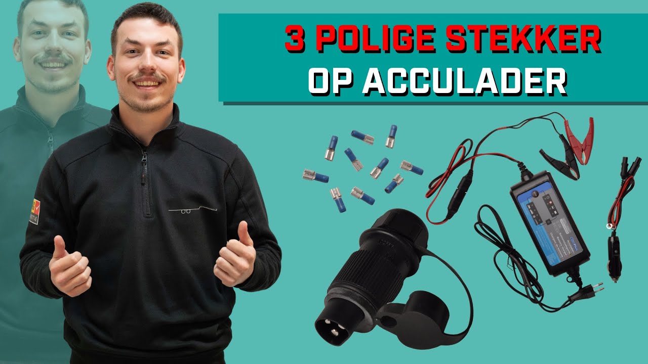 Acculader aansluiten op een 3 polige stekker voor de aanhanger kipper