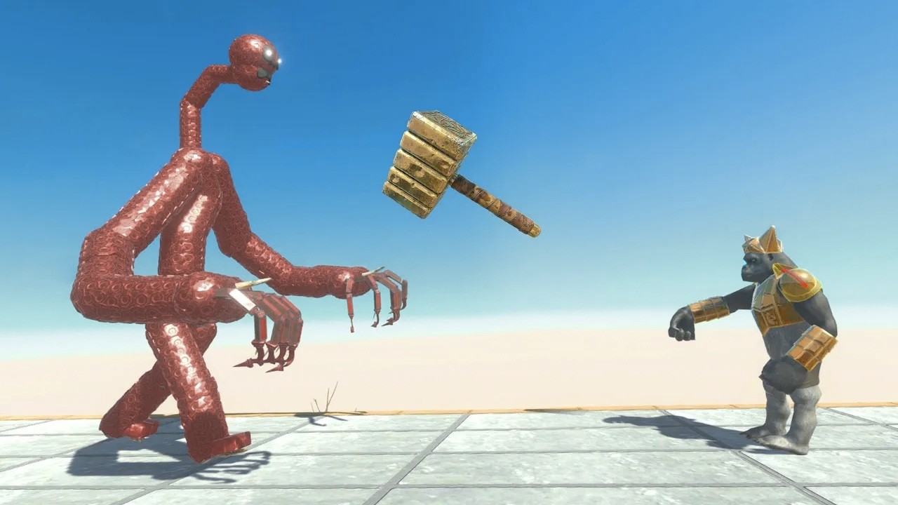 Powerful Ghor Hammer vs Workshop Units on Storm Island - Animal Revolt Battle Simulator