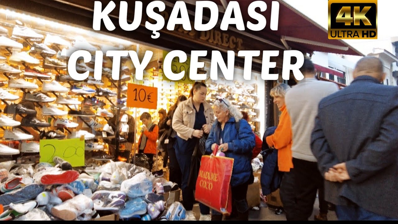 KUŞADASI CITY CENTER VIRTUAL WALK TOUR | 24 December 2023 | 4k 60fps | Wanderlust Feet