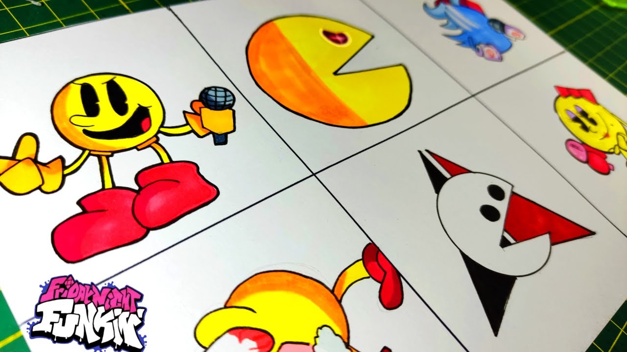 рисунок ПЯТНИЦА НОЧЬ FUNKIN VS Pac-Man FULL WEEK & Secret Songs (Arcade World) I РИСУНОК PAC-MAN FNF