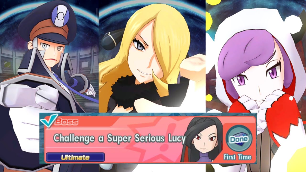 POKÉMON MASTERS EX | 10/5 Ingo & 3/5 Cynthia/Courtney Vs Super Serious Lucy | Ultimate Difficulty