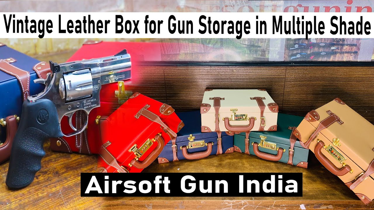 Vintage Leather Box for Gun Storage Multiple in Shade by Airsoft Gun India