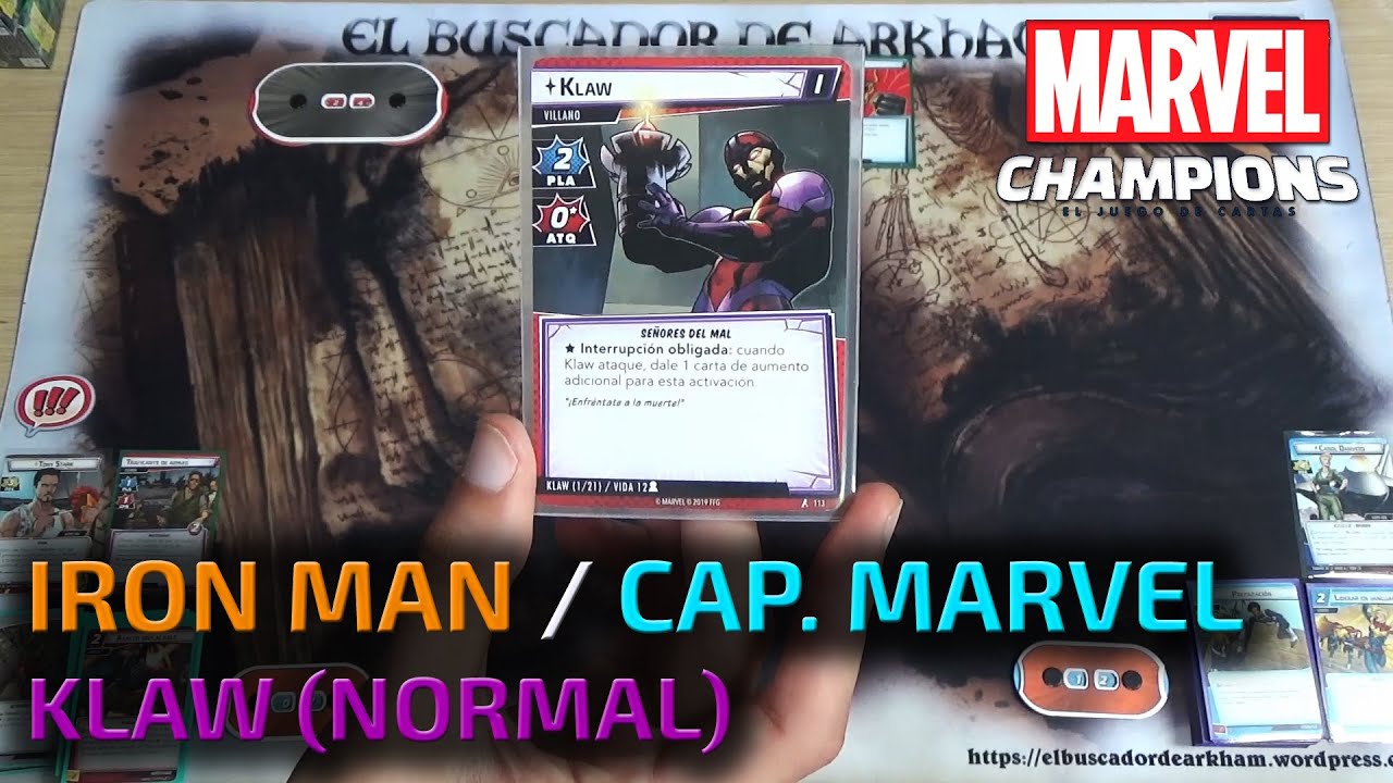 Partida a Marvel Champions - Iron Man y Capitana Marvel vs Klaw