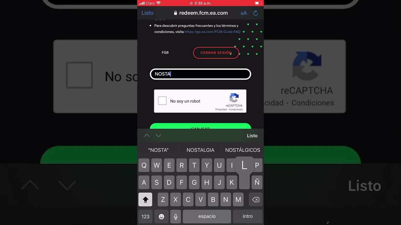 Código Nuevo FC MOBILE ✅