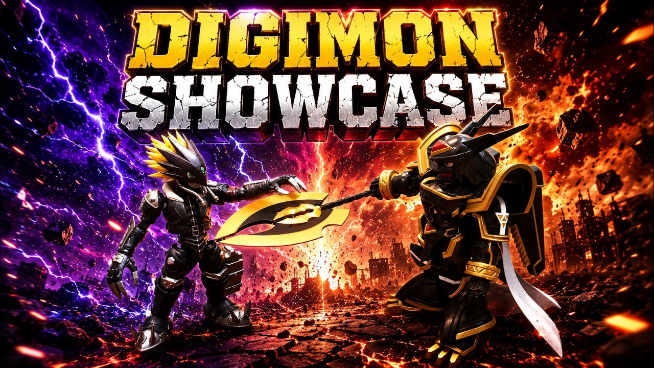 Showcase Digimon NXEDGE Beelzemon vs Alphamon Battle with Lofi Nostalgic J-Pop