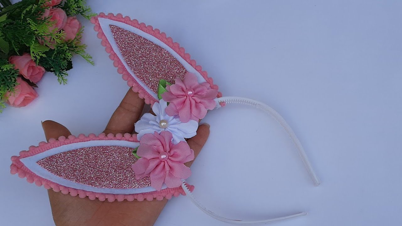 Tiara orelhinha de coelho, Páscoa Como fazer orelhinha de coelho linda e fácil.
