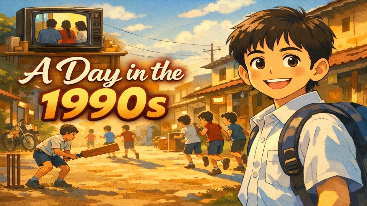 A Day in 1990s, simple Indian Childhood | Heartwarming Family Story| Nostalgic Life Ghibli Animation
