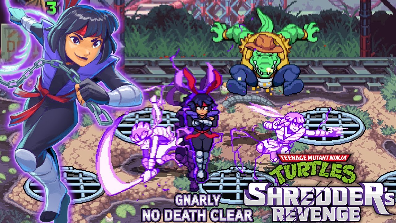 TMNT: Shredder's Revenge - Gnarly No Death Clear (Karai / Arcade Mode)