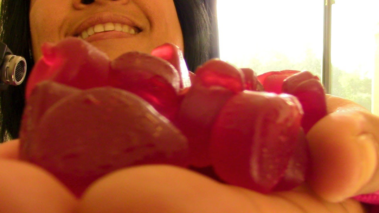 ASMR Eating Trolli Cherry Bombers Gummi Candy ScorpioAnn