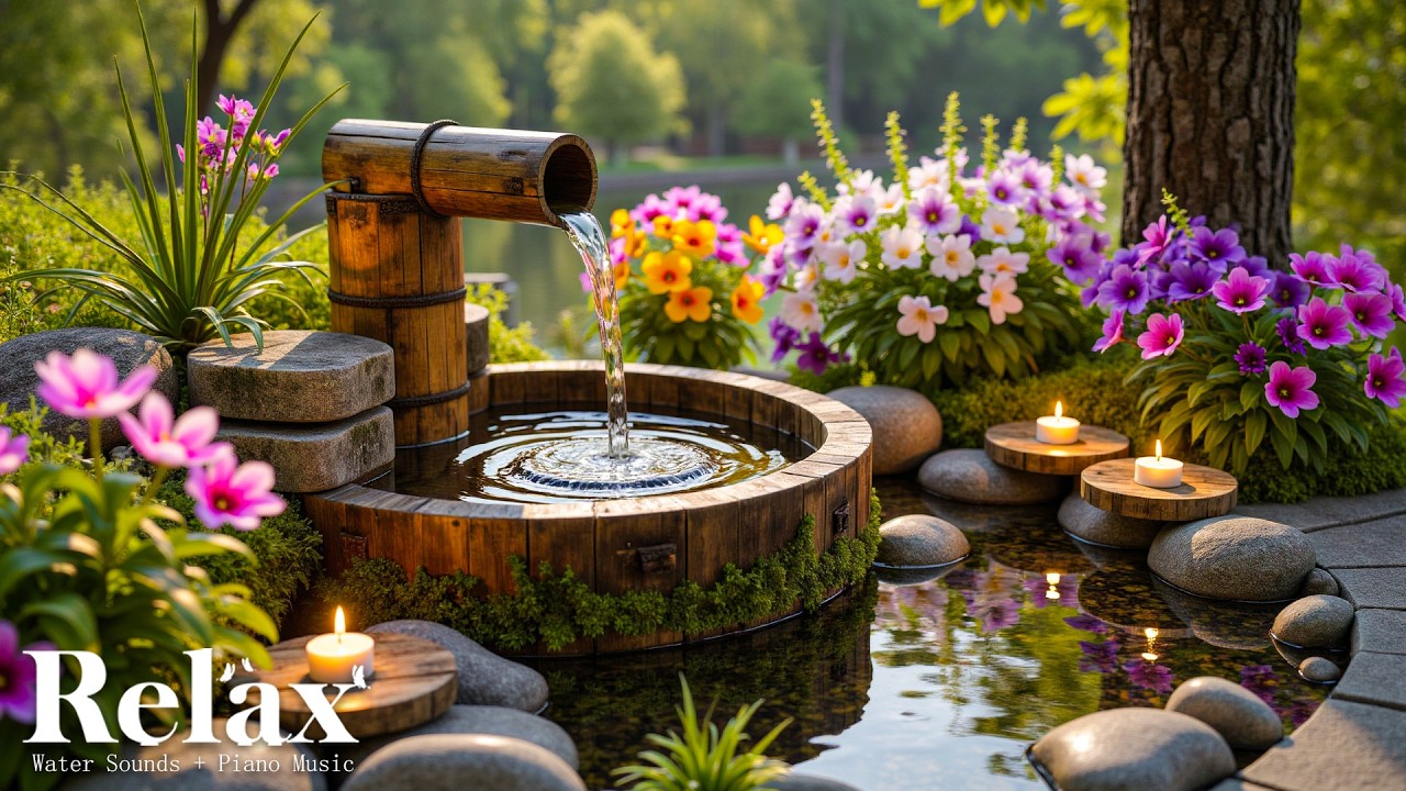 Спокойная фортепианная музыка со звуками текущей воды 🌿 Облегчение бессонницы, тревоги и депрессии