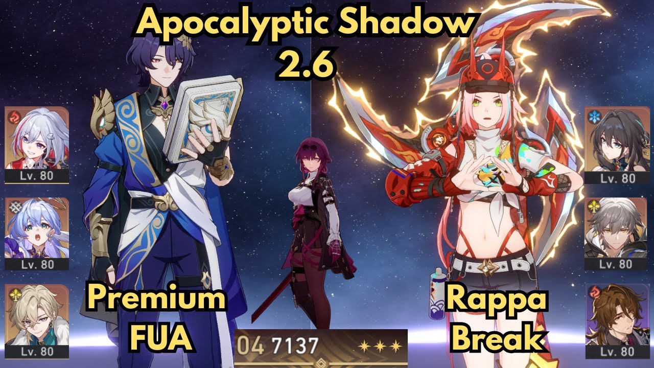 E0S0 Dr Ratio FUA | E0S0 Rappa Super break | 2.6 Apocalyptic Shadow F4 clear | Honkai: Star Rail