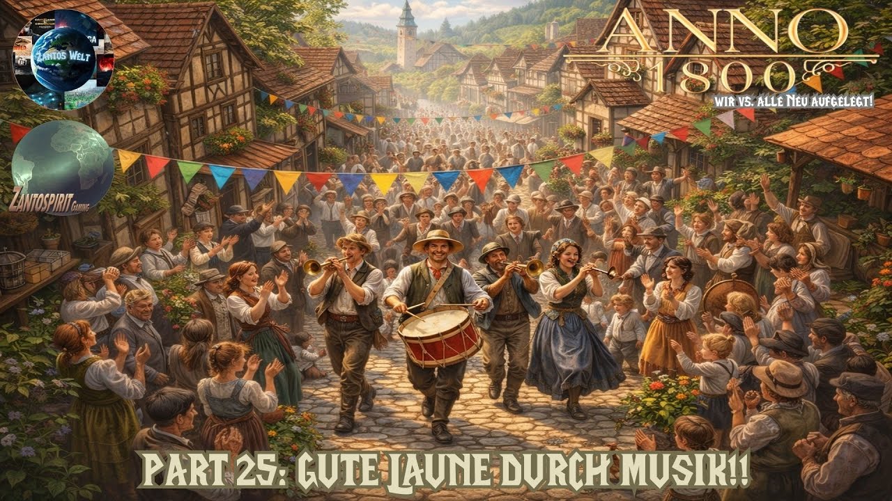 Anno 1800 Wir gegen alle! Part 25: Gute Laune durch Musik 🪈🎺🥁 / GP Deutsch