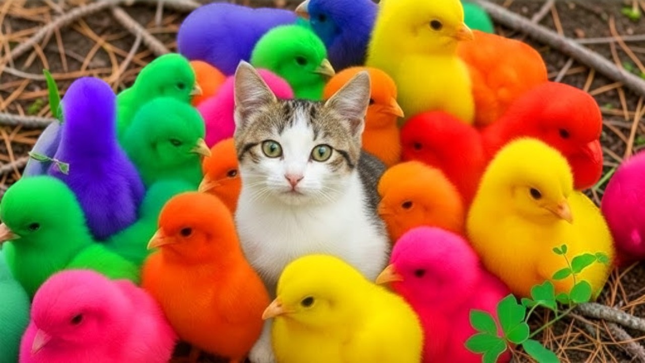 Catch Cute Chicken, colorful chicken, rainbow chicken, rabbit, duck, Cute Animals