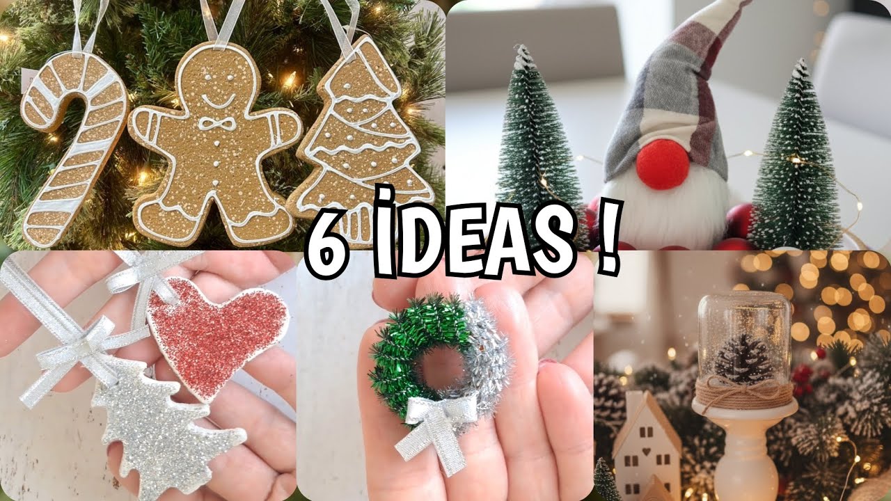 5 Dakikada 6 Farklı Yılbaşı Süsü Yap | Make 6 Different Christmas Ornaments in 5 Minutes 