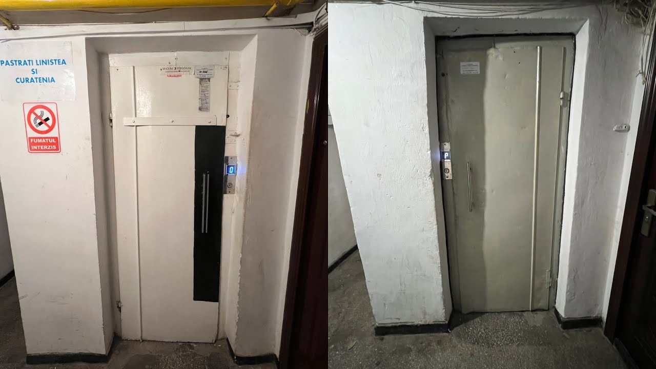 2x Old Modernised IFMA Traction Elevators( 1x Locked Off)@Strada Bejan Bl.61 Sc.1+2, Deva, Romania