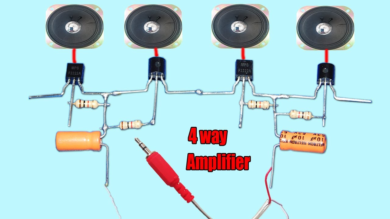 Simple 4 Channel Audio Amplifier Circuit | Clear Sound