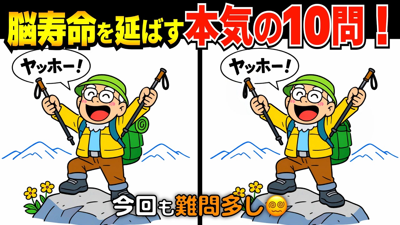 「少し難しめ」が脳に効く‼️ 探す苦労が脳を救う✨ 間違い探しde脳トレ🧠