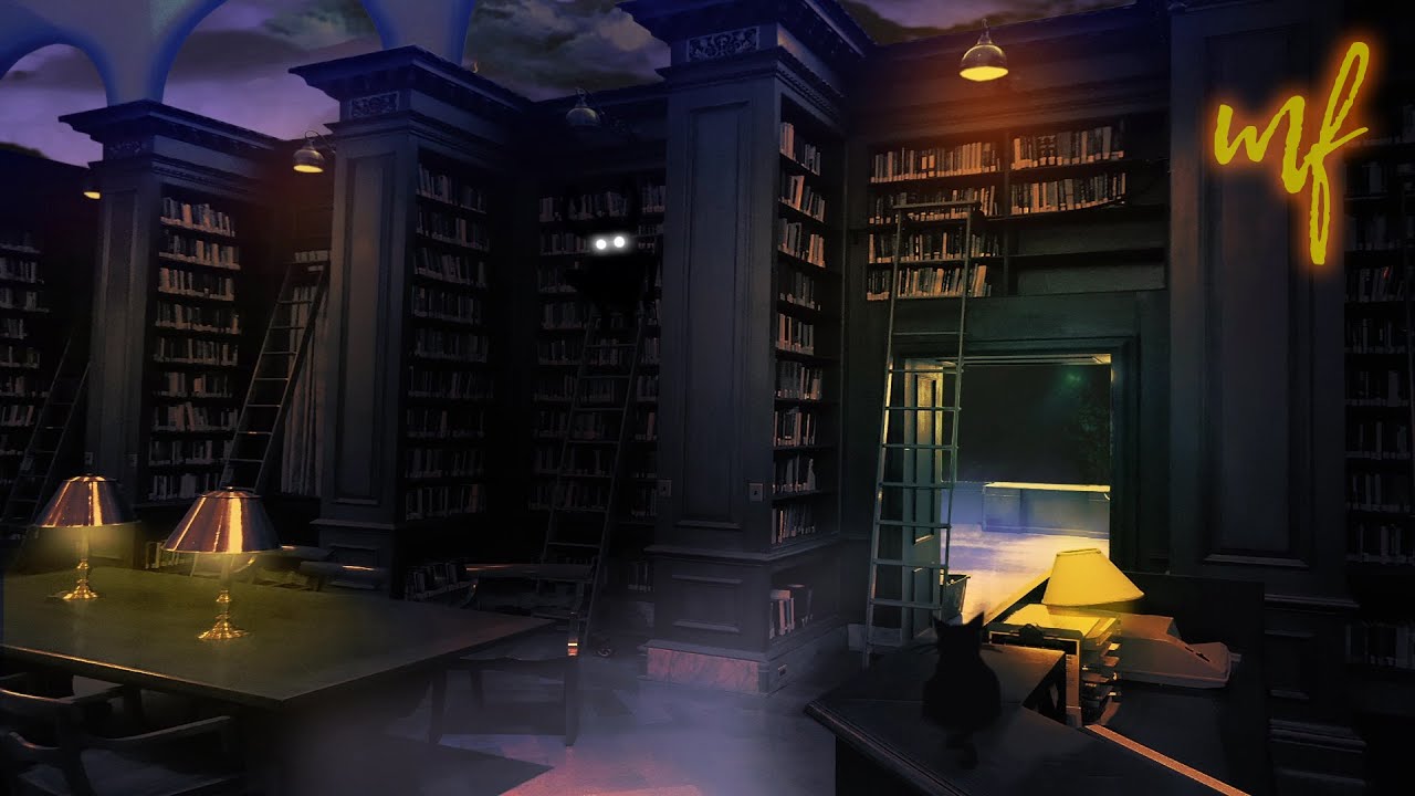 The Strange Library ASMR Ambience (rain, thunder, book, reading sounds with ominous atmosphere)
