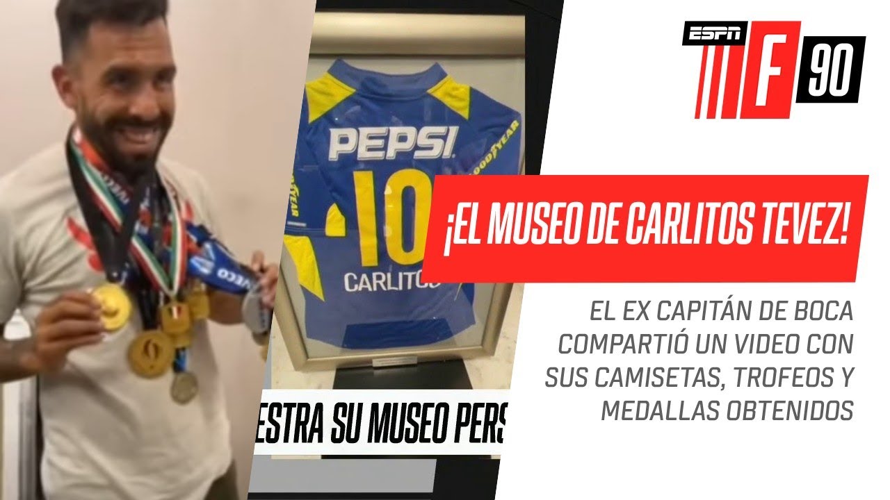&iexcl;EL MUSEO DE CARLITOS TEVEZ! Trofeos, medallas y camisetas hist&oacute;ricas del ex capit&aacute;n de #Boca