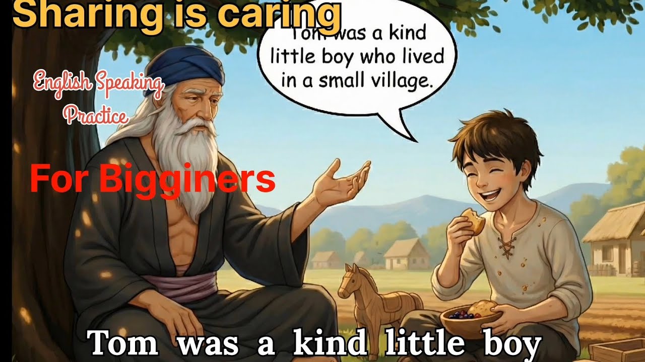 English Speaking Practice A Moral Of The Story For Bigginers || Shareing Is Caring  ||🍬🍫