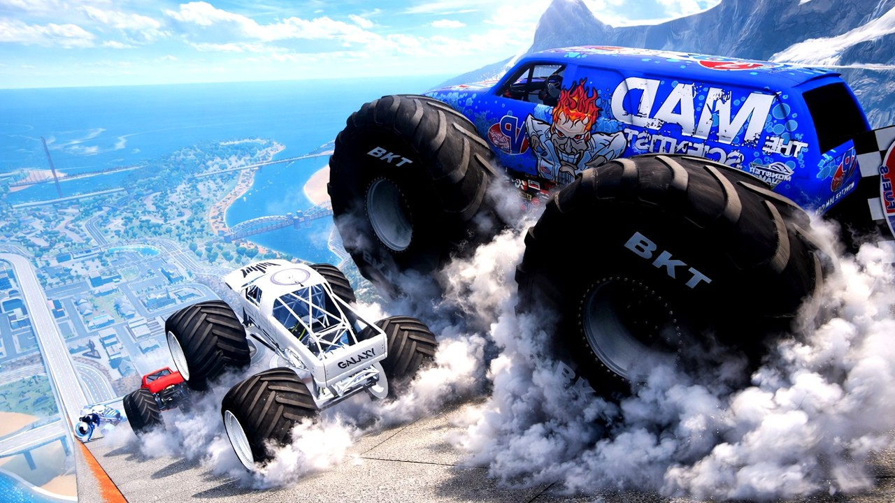 Epic High Speed monster trucks jumps stunts & crashes #136 | BeamNG Drive
