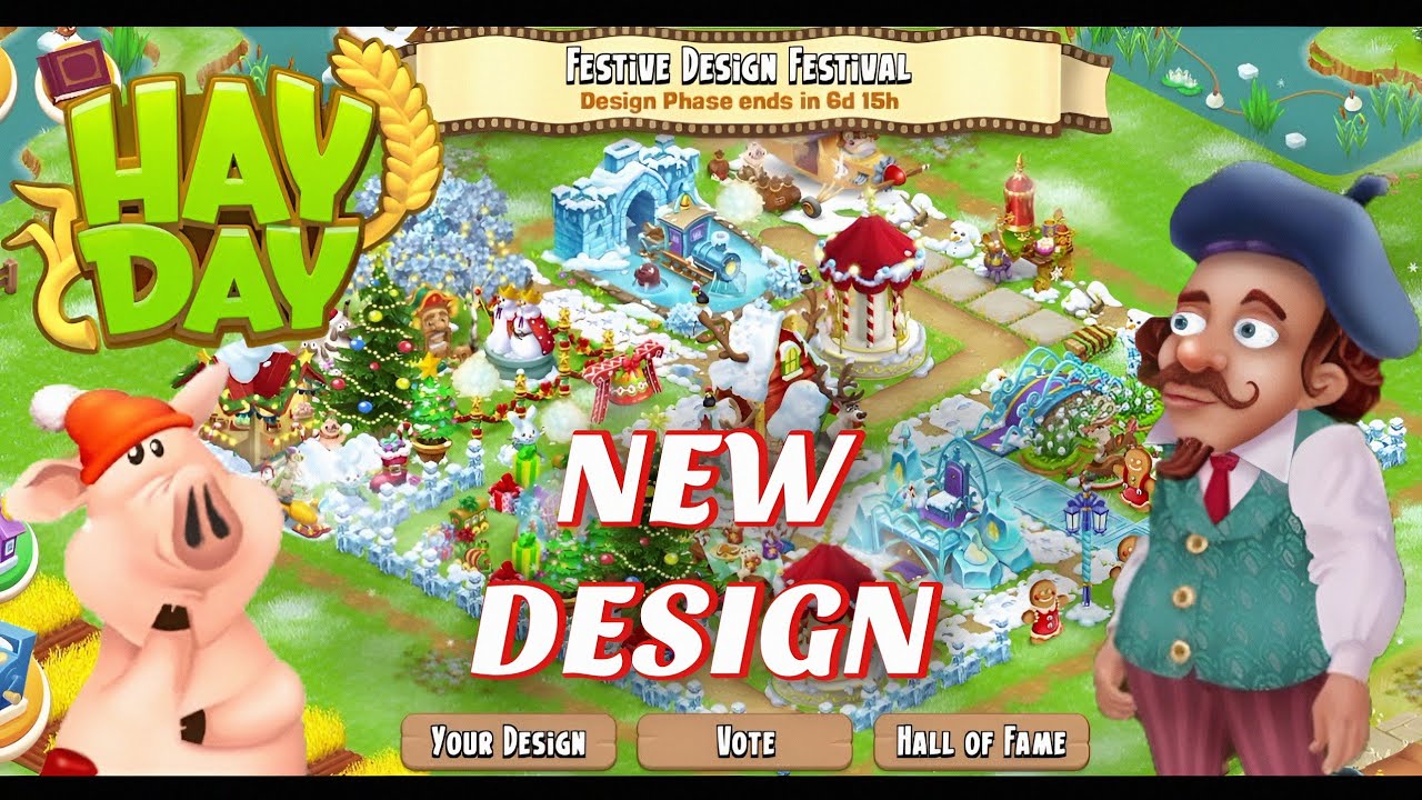 Этап проектирования Hay Day: Праздничный зимний дизайн