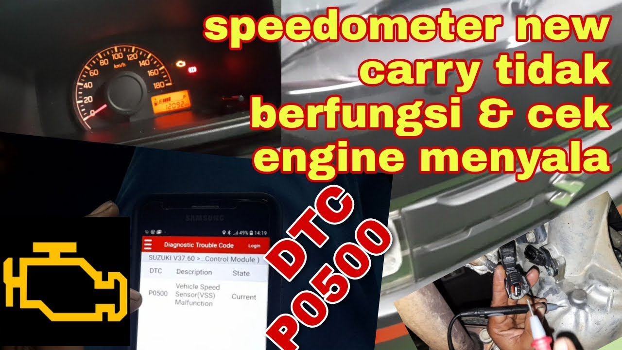 mengatasi speedometer tidak berfungsi disertai cek engine menyala suzuki NEW CARRY
