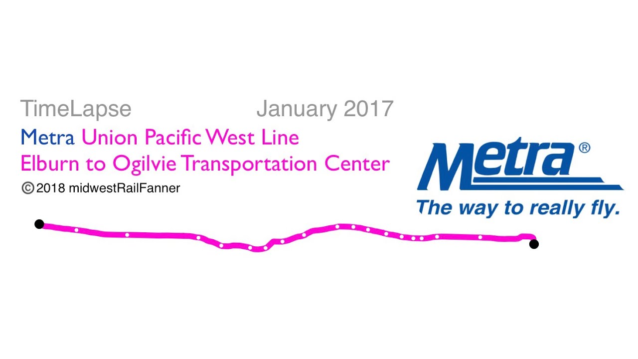 (4K) [TimeLapse] Metra Union Pacific-West, Elburn - Chicago OTC, January 2017