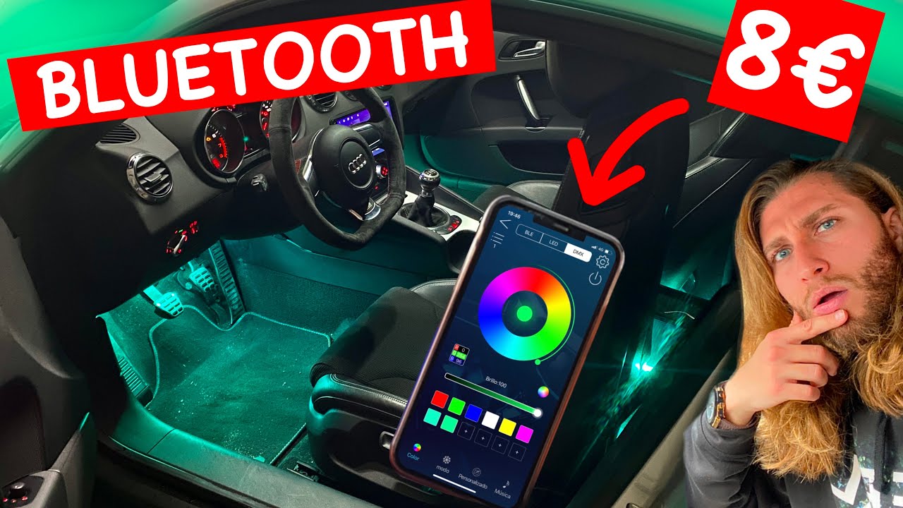 Como Instalar LUCES RGB LED en el Interior del Coche | APLICACION Bluetooth