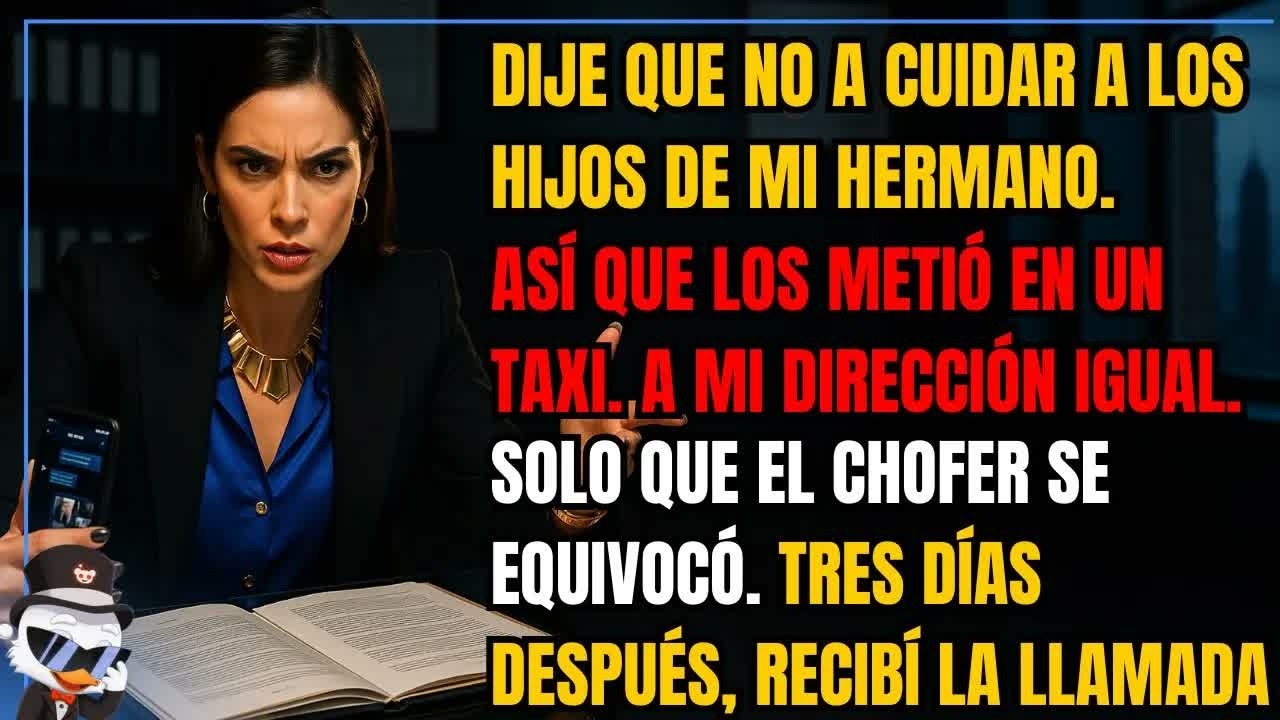 Dije que no a cuidar a los hijos de mi hermano Así que los metió en un taxi A mi dirección igual