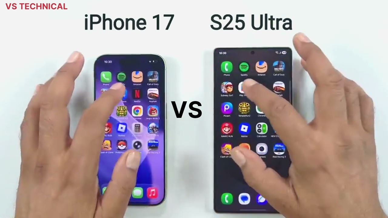 iphone 17 VS Samsung S25 Ultra Speed Test Comparison 2026 best Price Phone smartphone 