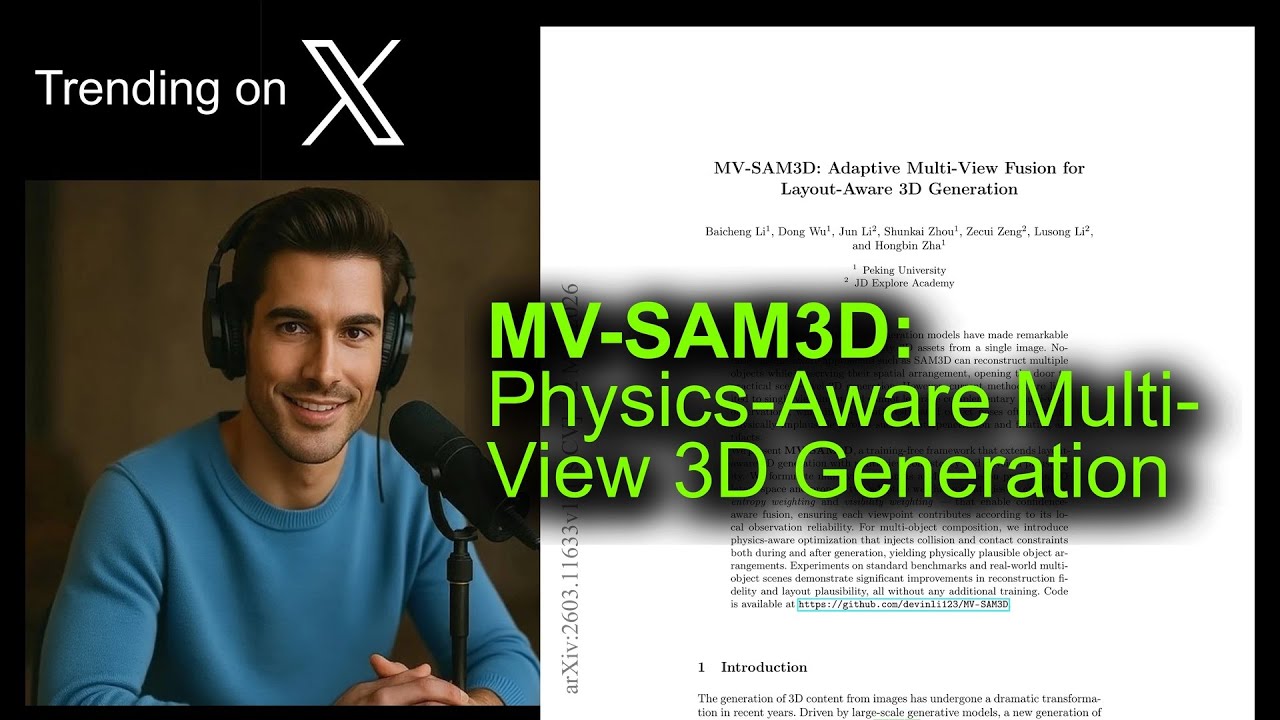 MV-SAM3D: Physics-Aware Multi-View 3D Generation