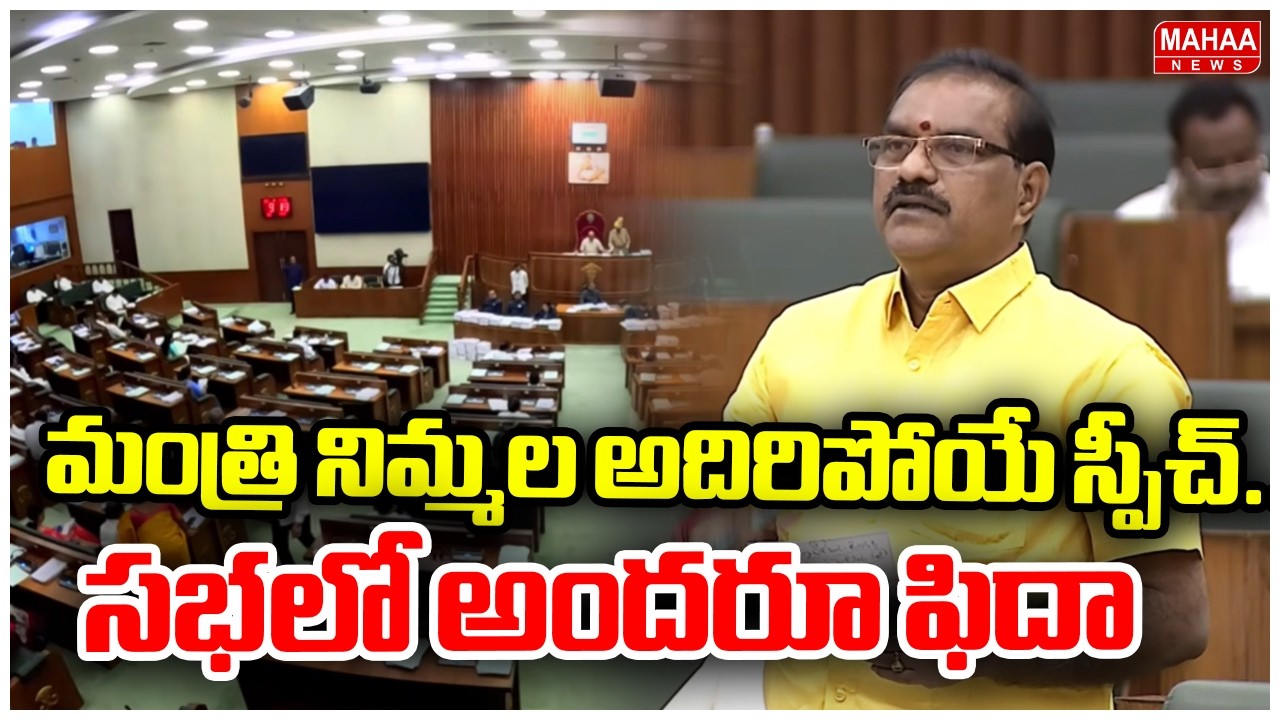 మంత్రి నిమ్మల అదిరిపోయే స్పీచ్..సభలో అందరూ ఫిదా | Minister Nimmala Ramanaidu Speech