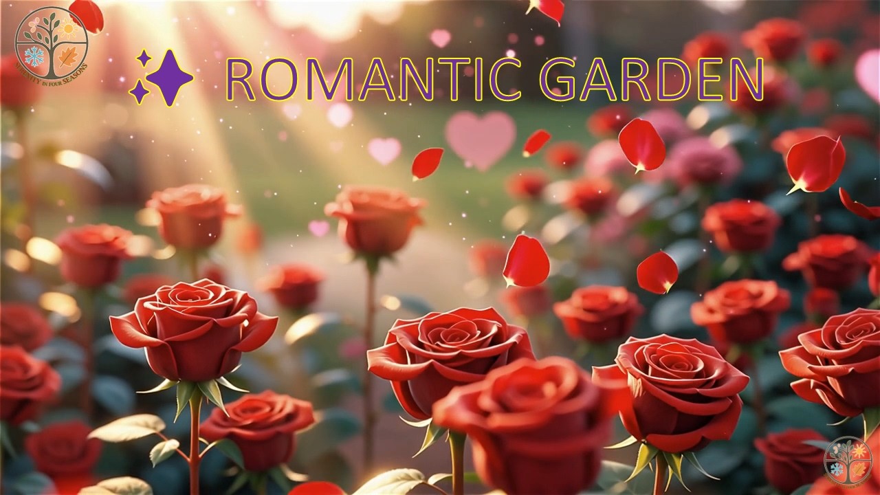 🌹 Magical Valentine Rose Garden 🌹 Falling Petals | Romantic Fantasy Loop | Relaxing Ambience
