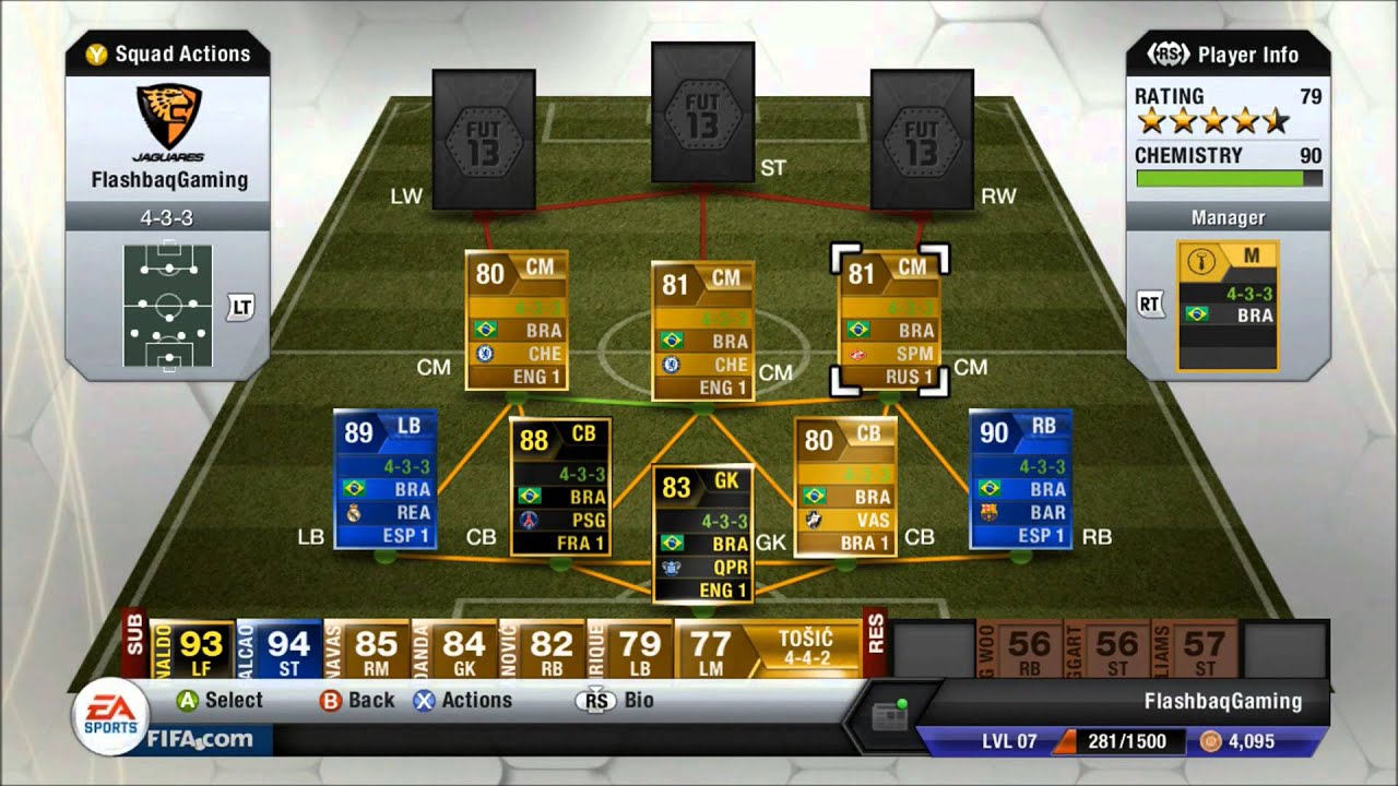 Fifa 13 ultimate Team brazil Squad Builder - Fastest Brazilian Team Very expensive