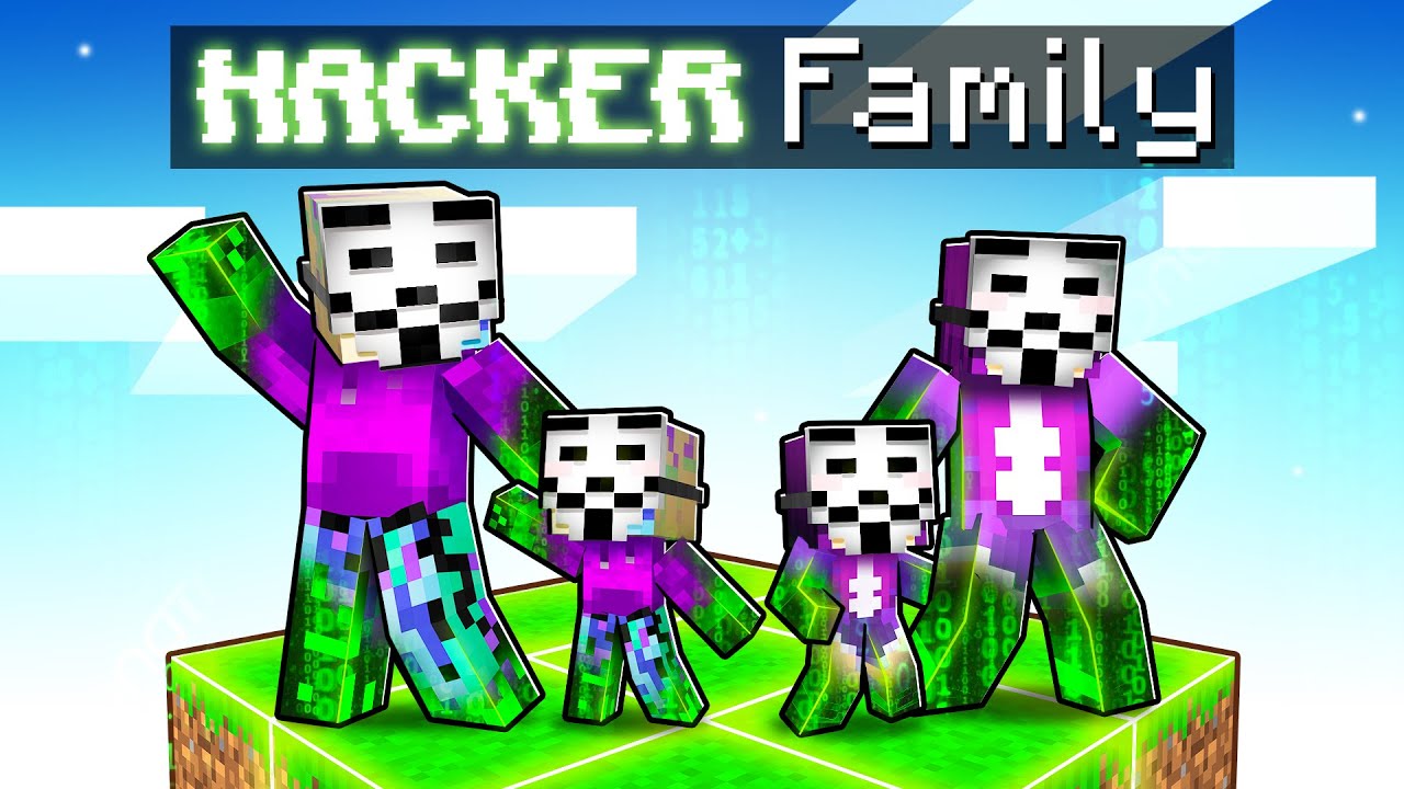 Having a HACKER FAMILY in Minecraft!