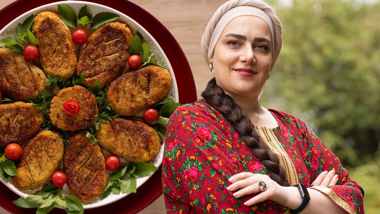 Stuffed Potato Kuku (Filled Potato Patties) | Bahar Village Cooking