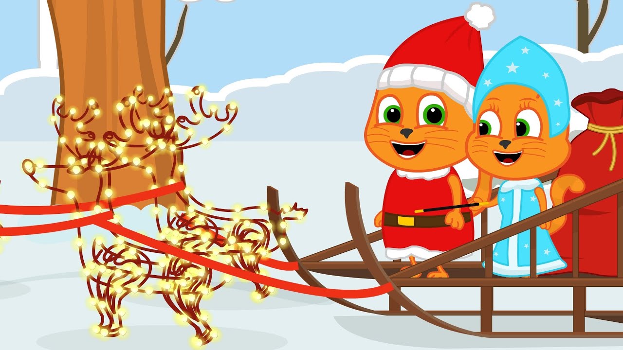 Fam&iacute;lia de Gatos - A Rena M&aacute;gica do Papai Noel Desenho Infantil em Portugu&ecirc;s Brasil